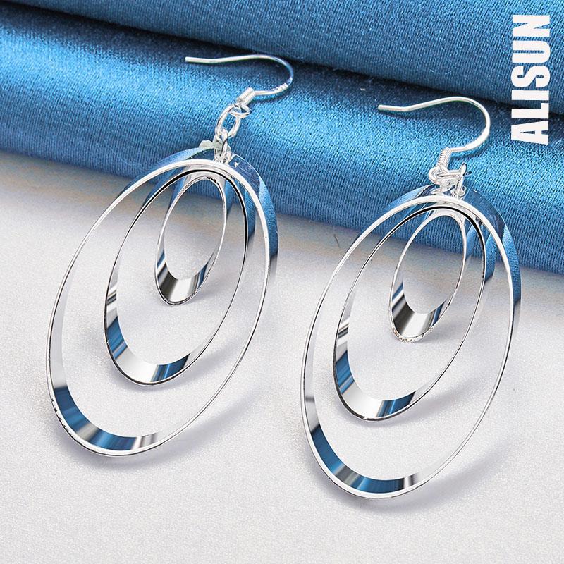 Женские многослойные полые серьги-кисточки из стерлингового серебра 925 пробы, длинные висячие серьги для пирсинга, модные свадебные украшения