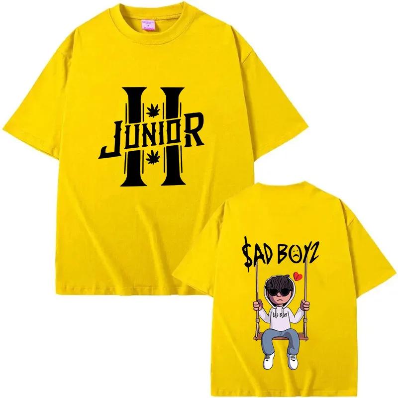 Футболки Junior H Sad Boyz, унисекс, Harajuku, с круглым вырезом и коротким рукавом, для фанатов, повседневные мужские футболки, летние хлопковые футболки