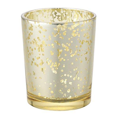 Kameyama Candle House Vintage Glass Gold Candle Holder