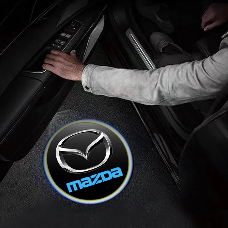 2025 Горячие 1/2 шт. Светодиодная лампа-проектор приветствия на дверь автомобиля Декоративная лампа для Mazda 3 5 6 323 626 CX-3 CX-4 CX-5 CX-7 CX-9 Axela 6 RX