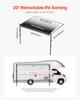 20' RV Replacement Awning Manual Trailer Awning for Most DC12V RVs