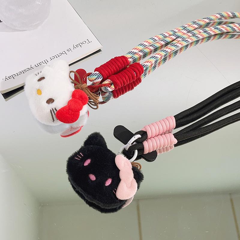 Подвеска Sanrio Hello Kitty Шнурок для мобильного телефона Диагональный Длинная веревка Подвешивание на шею Плечо Шнурок для мобильного телефона Камера