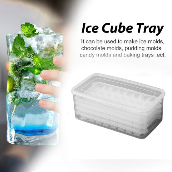 Лоток для льда с крышкой. Лоток для льда. Поворотный дизайн. Форма для льда. Легко очищаемый многоразовый льдогенератор для морозильной камеры.