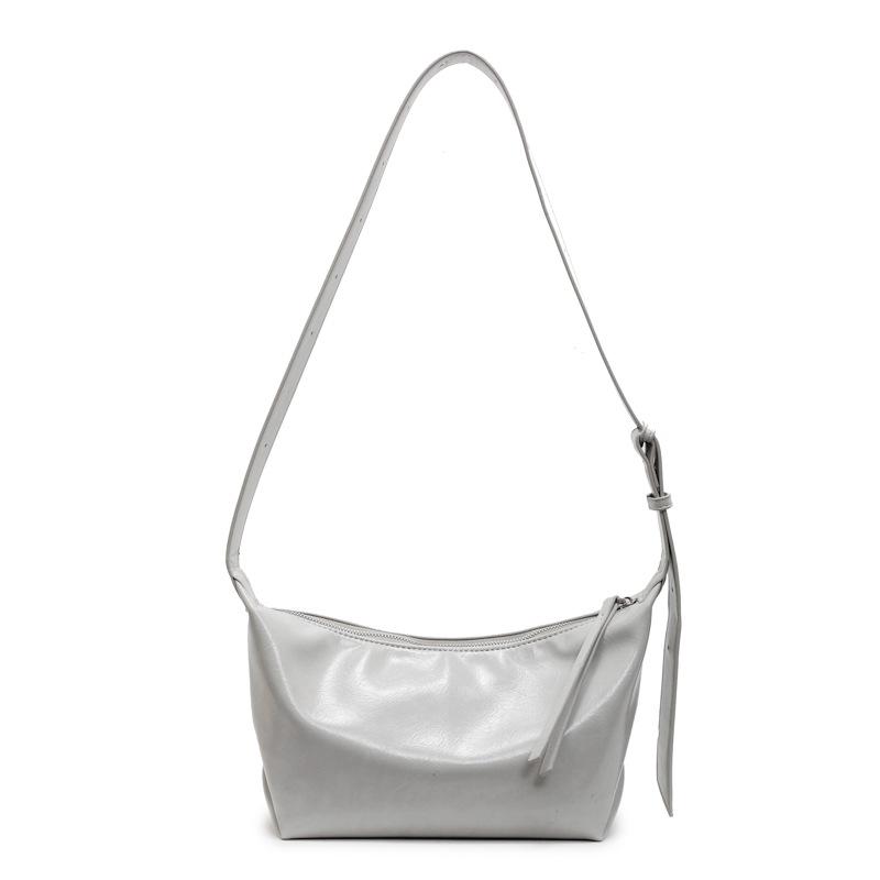 Модная и популярная повседневная однотонная повседневная простая портативная наплечная сумка-багет новая сумка-пельмень