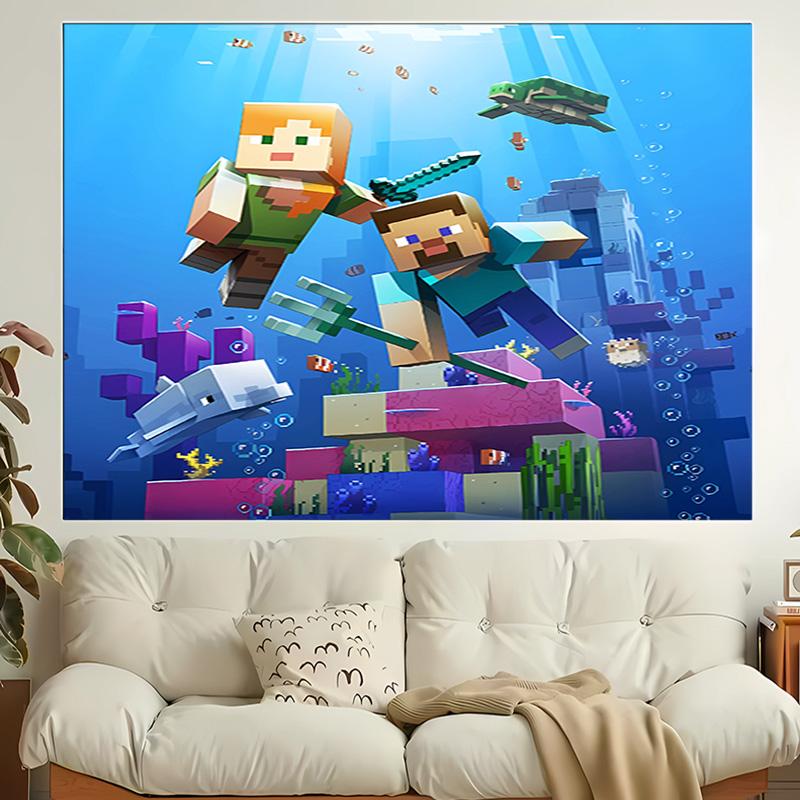 1pc Blocky pixel game Tapestry, Living Room, Bedroom, Office, Party Decor, Ideal Festive Gift
