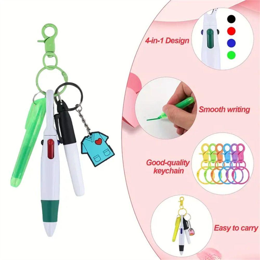 ABS Ballpoint Pen With Keychain Detachable Marker Pendant Funny Nurse Pen Keychain Nurse Pen Gift