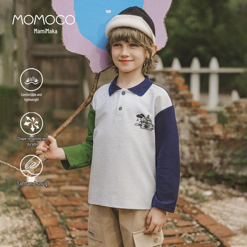 MOMOCO Boy's 2025 Autumn Long Sleeve Polo T-shirt