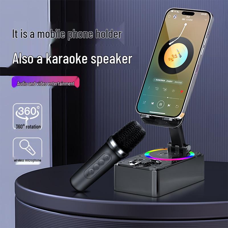 360° Вращающийся держатель для мобильного телефона и Bluetooth-колонка с микрофоном и складной многофункциональностью