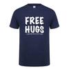 Футболка с принтом Free Hugs для мужчин, мужская летняя футболка с коротким рукавом и круглым вырезом, модная хлопковая футболка, футболка мужская, брендовая одежда
