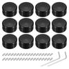 Uxcell 12pcs Foot Switch Guitar Pedal Button Metal Foot Switch Top Covers for Guitar Effect Pedal Black Toppers, Caps, 3/8" Buttons,