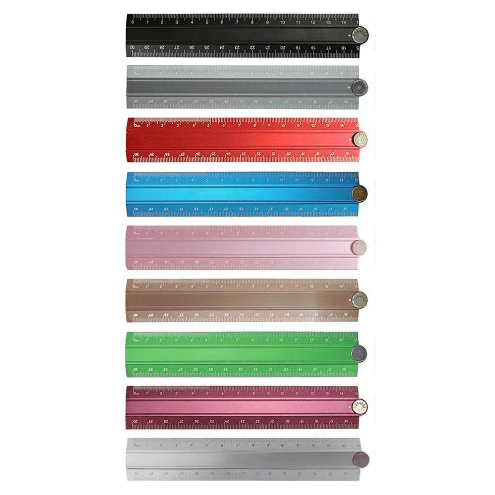 Aluminum Alloy Folding Ruler 30cm Metal Ruler High Quality Stationery Ruler  Students