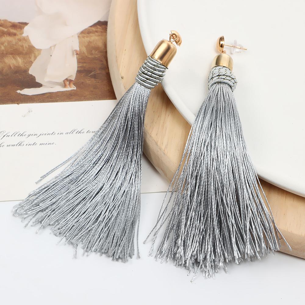 Женские серьги-капли в этническом стиле в винтажном стиле в стиле бохо, висячие серьги-кольца с кисточками