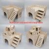 Solid Wood Hideout for Hamsters, Squirrels, Hedgehogs, and Guinea Pigs - Large Wooden House/Nest