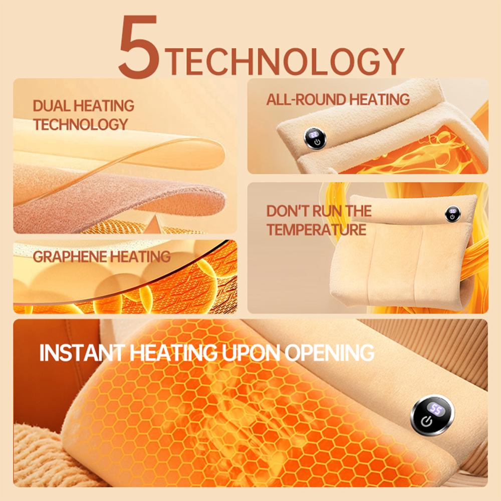 Electric Hand Warmer Foldable Heating Pad Temperature Control Hands Abdomen Waist Back Warming Mat Office Home Use