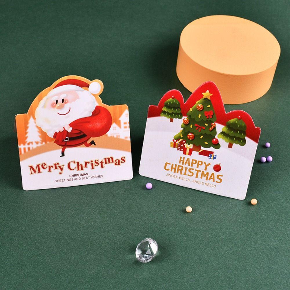 10 шт. Приглашения Счастливого Рождества Поздравительные открытки Рукописный текст Чистые бумажные открытки Приглашение для гостя