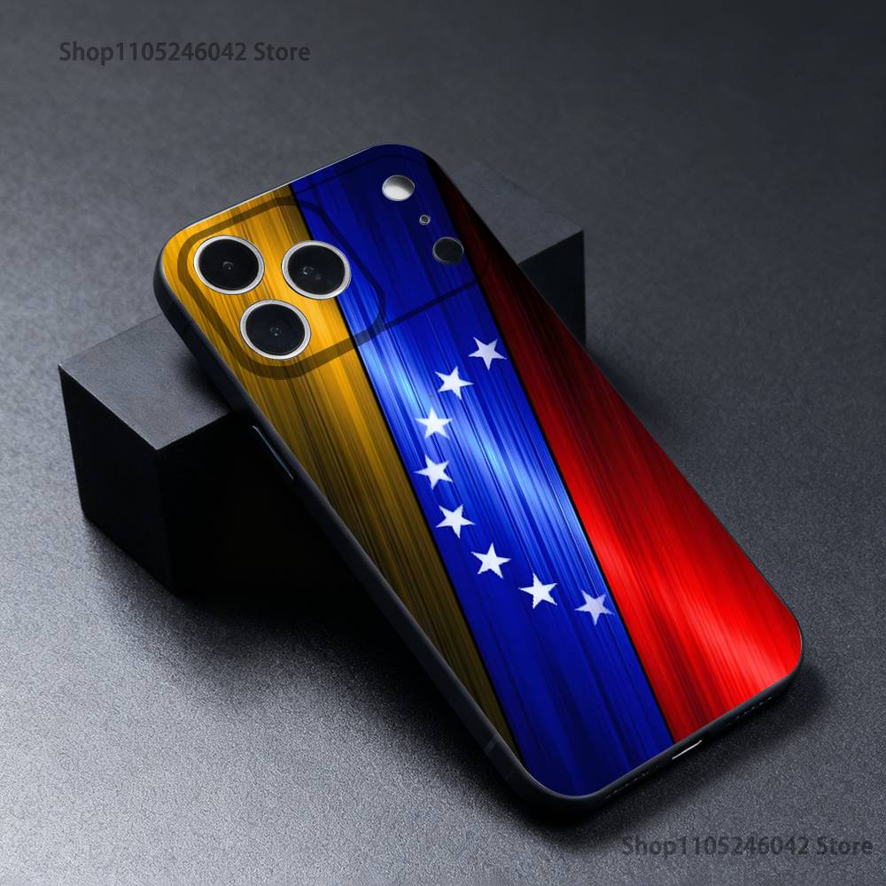 Venezuela Venezuelan Flag Wear-resistant Phone Case For iPhone 17,16,15,14,13,12,11,Pro,XS,Max,XR,Plus Black Soft Cover