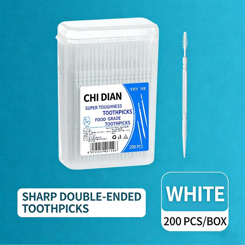 Food Grade Double Sided Toothpicks With Brush Head Disposable Teeth Cleaning Picks For Daily Oral Care