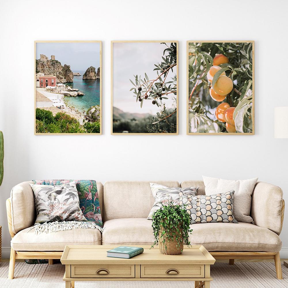 Italy Gallery Wall Art Pictures Sicily Landscape Prints Mediterranean Posters Modern Boho Travel Scenery Canvas Painting Decor