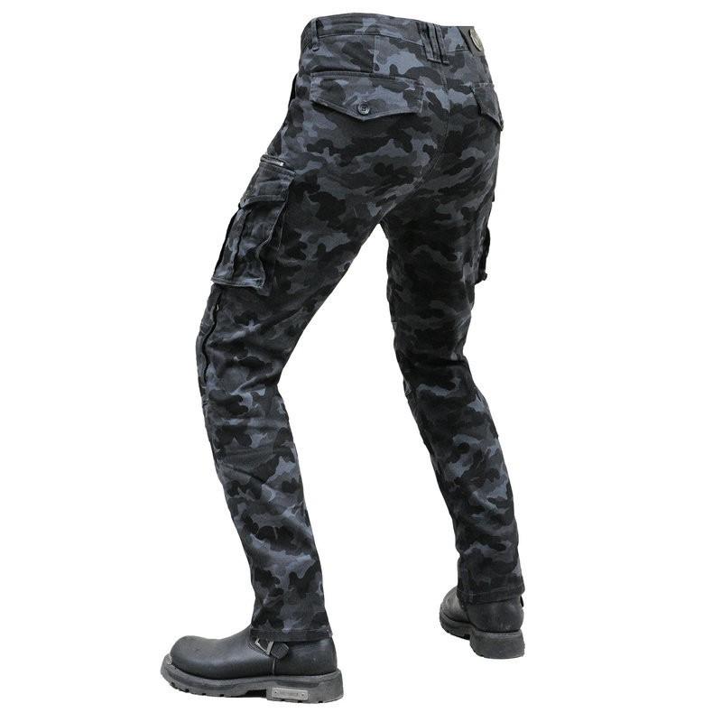 Mens Motorcycle Riding Pants With CE-Level Protection Pads Desert Camo Workwear Style Multi-Pocket Off-Road Protective Trousers