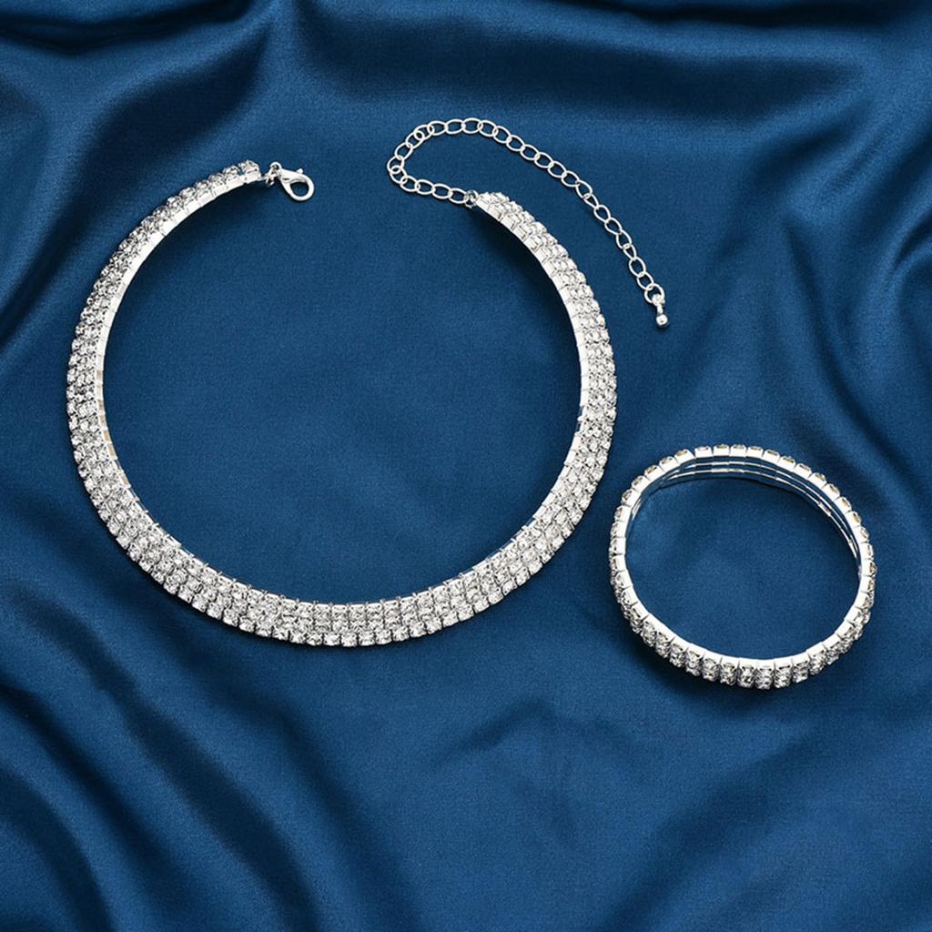 Металлическое ожерелье с бриллиантами, модное, легкое, роскошное, три ряда, ручная работа, бриллиантовый воротник, цепочка на ключицу, цепочка на шею для женщин