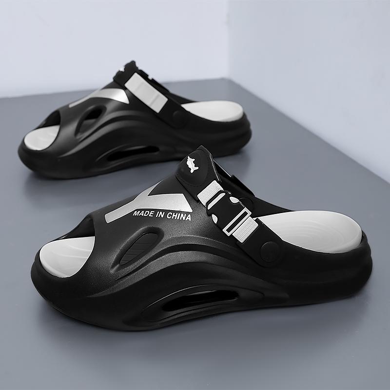 Модная мужская летняя уличная обувь слипоны, противоскользящая, для подростков, сенсация шага, мягкая подошва, спортивные сандалии для вождения, пляжные, большой размер 45