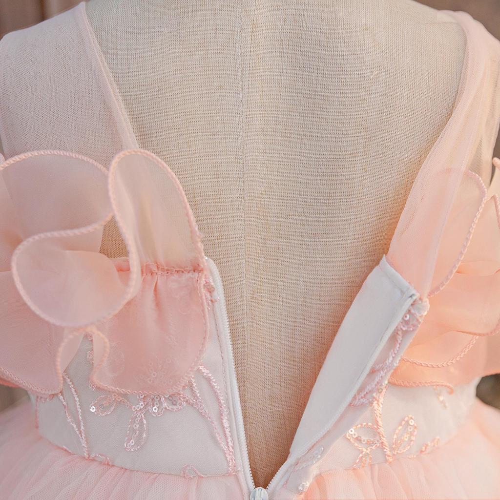 Девочкино платье-принцесса с рюшами из сетки - Нарядное для праздника и выступления на пианино