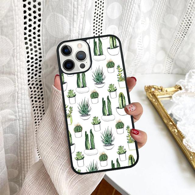 Чехол для телефона с акварельными суккулентами и кактусами для Samsung Galaxy S10 S22 S23 S24 Note 10 20 Lite S20 Plus S21 Ultra Задняя крышка
