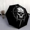 1pc Skull Crown Automatic Folding Umbrella - Windproof Compact Travel Umbrella with Auto Open/Close, 8-Rib Heavy-Duty Shaft for Women/Men A042