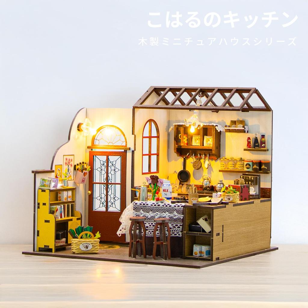 Набор миниатюрного кукольного домика CRESYMME, Деревянный 3D-пазл, Сделай сам ручной работы для взрослых (Кухня Кохару)