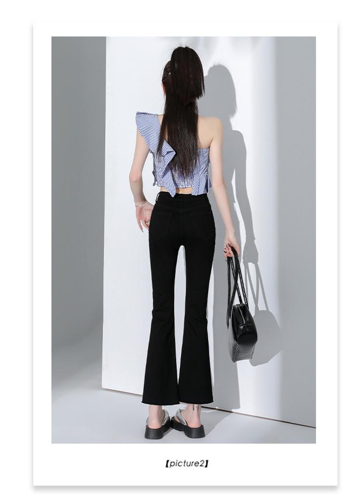 Four season high waisted micro flared pants slim fit jeans comfortable and casual cropped pants