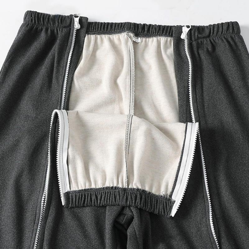 Мужские брюки для ухода за пациентами с полной молнией по всей длине. Послеоперационные брюки для легкого надевания/снятия.