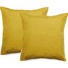 Set of 2 Percale Pillowcases Pure Combed Cotton Long Fibers 80 Threads/cm² South Wind - Mustard - Set of 2 Pillowcases 65