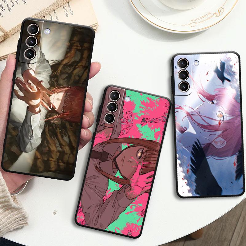 Чехол для Samsung Galaxy S22 Ultra S20 FE S21 Plus S10 Lite S10e S9 S8 S7, силиконовый чехол для телефона, мягкий чехол с бензопилой, человек Makima Sac