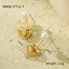 GEMCHIC Women's Stainless Steel Heart Stud Earrings - Minimalist Design Love Heart Earrings for Daily Wear