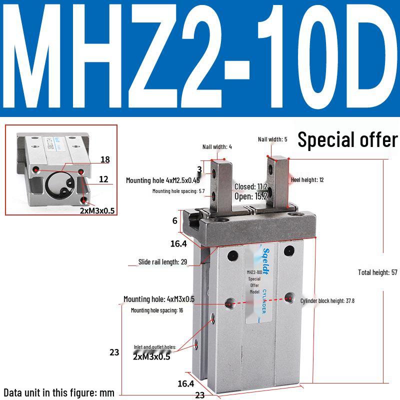 MHZL2 Pneumatic Finger Cylinder Parallel Manipulator Gripper MHZ2/HFZ Series