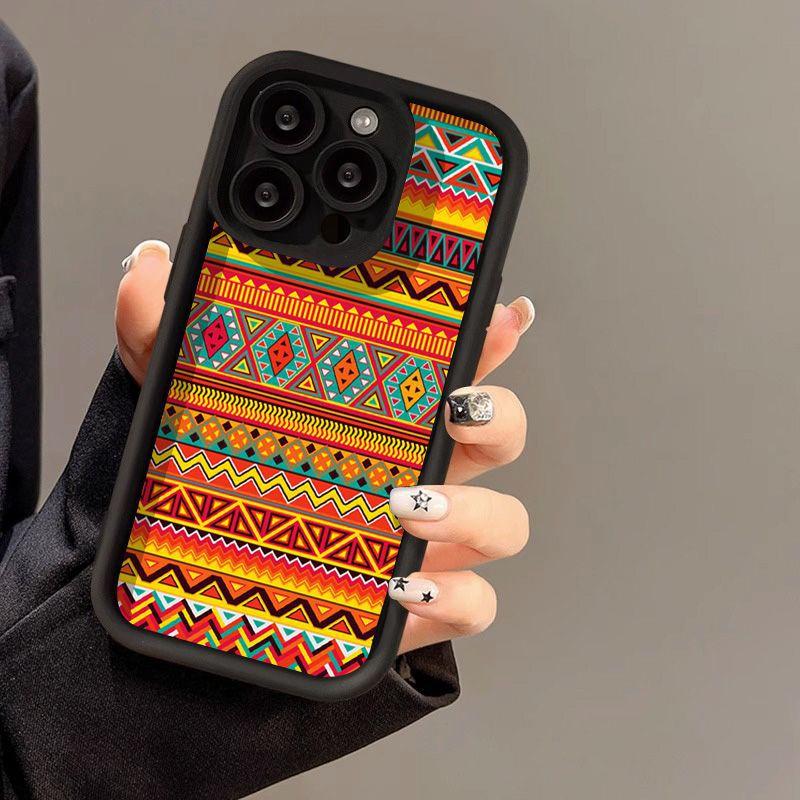 Применимо к iPhone17promax чехол для мобильного телефона в этническом стиле Apple 15 полноразмерный 14 с мелкими отверстиями 13/12