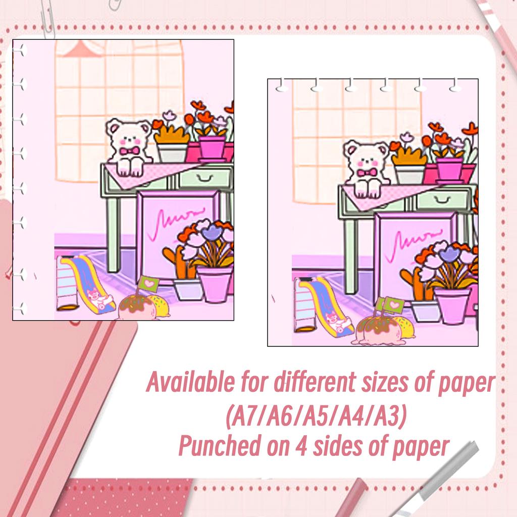 Binder Planner Puncher Board 3 2 Holes Mushroom Border Hole Puncher Decor Lace Edges Paper Cutter for Scrapbooking Card Making