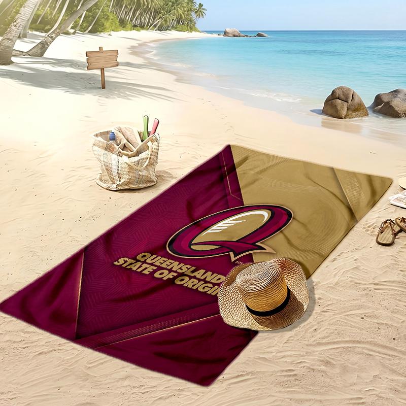 Queensland Maroons Print Beach Towel Soft Portable Quick?dry Towel For Pool Summer Vacation Outdoor Sport