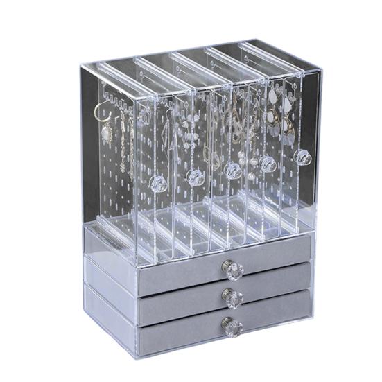 Полка для хранения ювелирных изделий, прозрачная большая вместительная пылезащитная вертикальная подставка для сережек, ящик для хранения ювелирных изделий, ящик для хранения ювелирных изделий