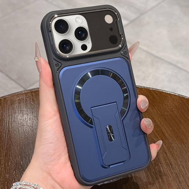 Shockproof Lens Cover Magnetic Phone Case for iPhone 18, Hidden Kickstand TPU Acrylic Protective Cover