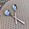 Stainless Steel and Copper Made Serving Spoon Set Metal Kitchen Dining and Cutlery | Steel and Copper Metalic Finish