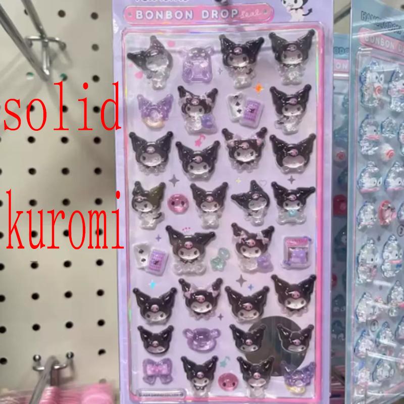 tyle Anime Sanrio Kuromi Hellokitty Hangyodon Cinnamoroll 3Dtransparent Jelly Sticker Crystal Decorative Stickers Casesdiy Toy