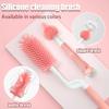 Portable Bottle Brush, Neonatal Nipple Cleaning Brush, Silicone Brush Head, Household Portable Bottle Cleaning Brush