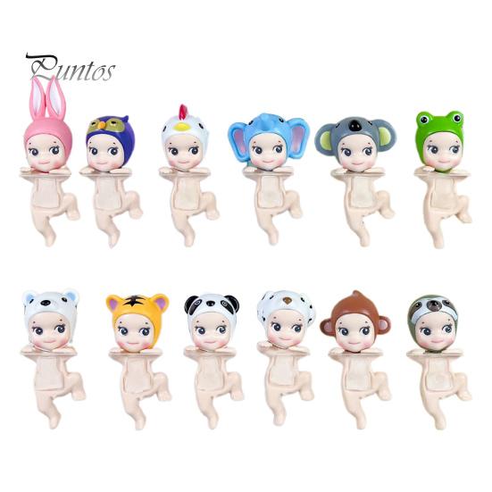 12 шт., держащая подбородок ангела, кукла, фрукт, головной убор, животное, фигурка ангела, ПВХ, мультяшная фигурка ангела, книжная полка, настольное украшение, орнамент