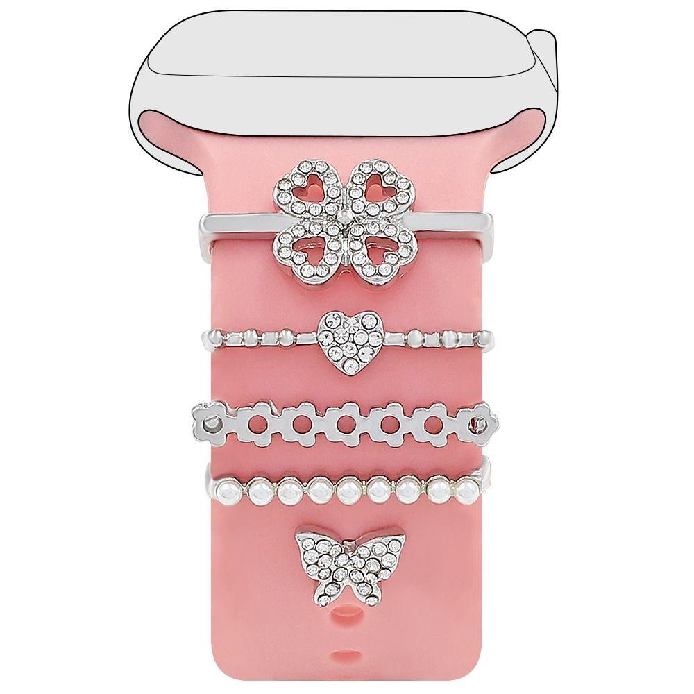 Diamond Strap Decorative Ring Watch Band Metal Charms New Ornament for Apple Watch Band Smart Watch