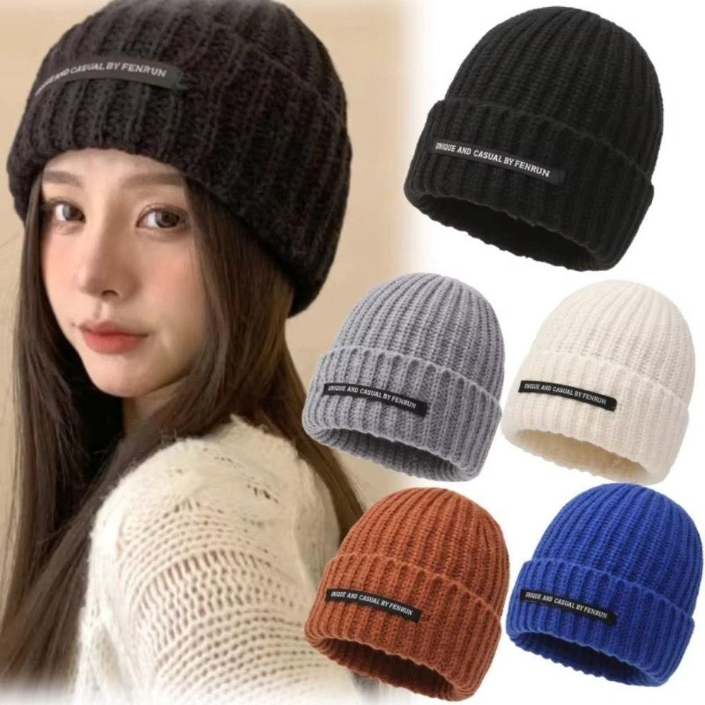 Solid Color Winter Hat Letters Embroider Ski Hats New Hip Hop Caps Autumn Winter
