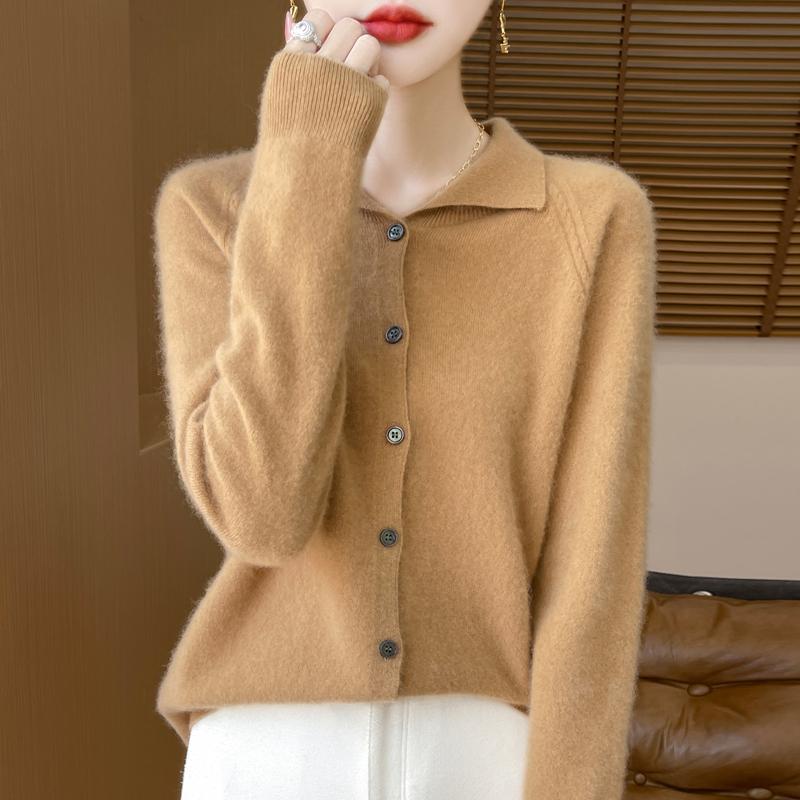 Женский кашемировый кардиган Qinghe кашемир 30% кашемир 70% шерсть осенне-зимний кашемировый кардиган мягкий и теплый