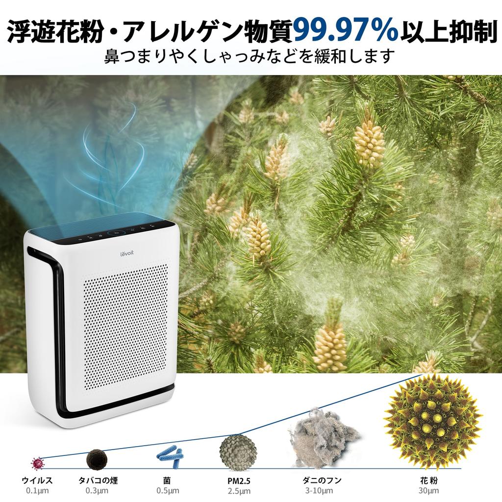 Saving Levoit Air Purifier Upgrade Vital200S Pollen Countermeasure Powerful Less than 33 tatami Wide Area Energy Saving Pet Hair House Dust 4 Sides