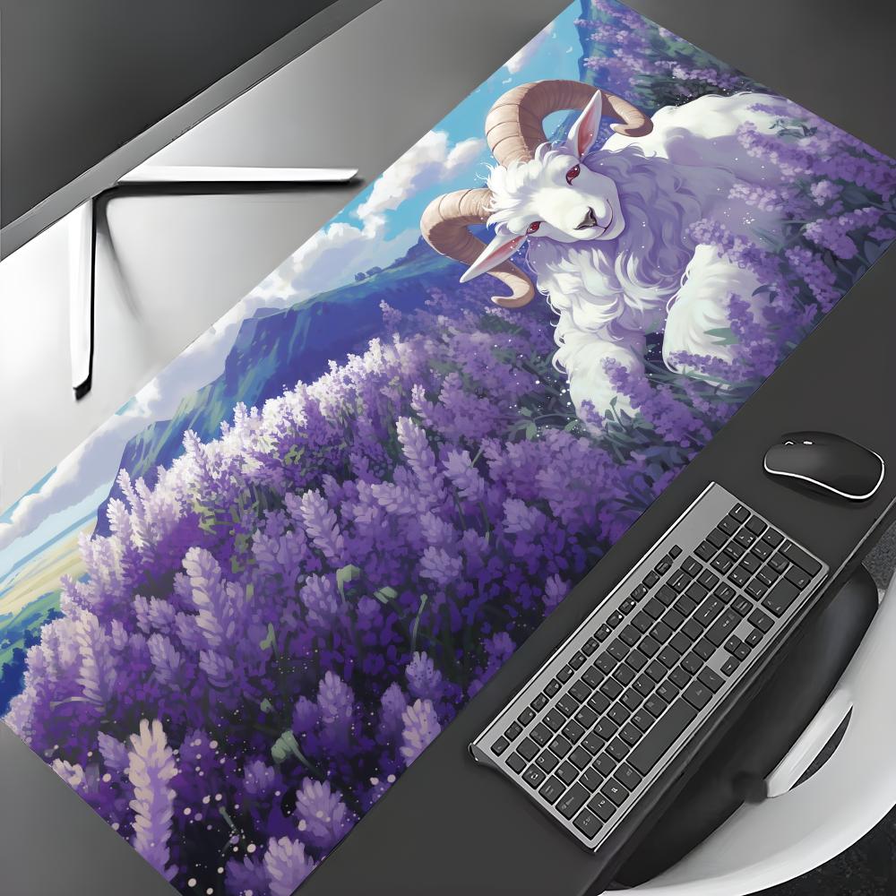 Lavender fields and goats Mouse Pad Desk Mat Gaming mat pc accessories rubber antislip keypad expansion pad office desk mat