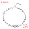 Lindon женский циркон стерлингового серебра 925 пробы ювелирные изделия геометрический браслет из бисера-цепочки модный тонкий свадебный подарок для подруги